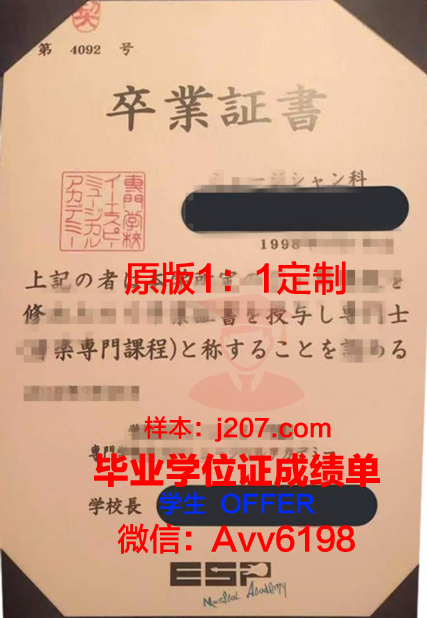 国际双业务专门学校毕业证成绩单(双文凭国际班)