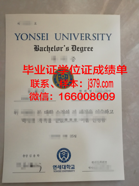 延世大学毕业证高清图(延世大学本科毕业条件)