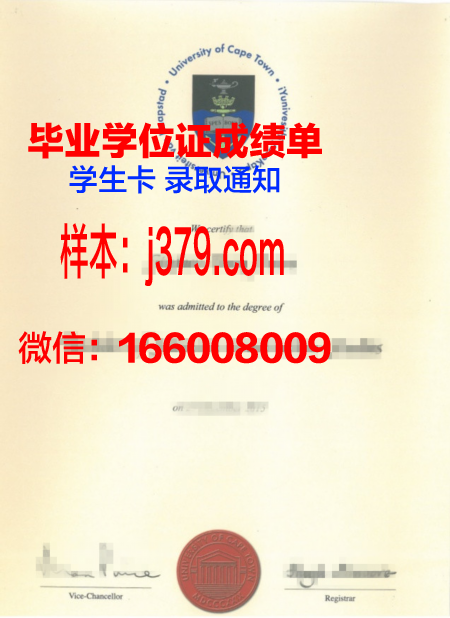 开普敦大学毕业学位